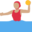 woman playing water polo, medium skin tone